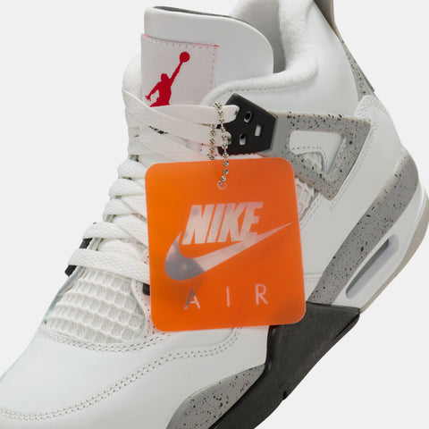 Air Jordan 4 Retro 'White Cement' (GS) - Summit White/Fire Red